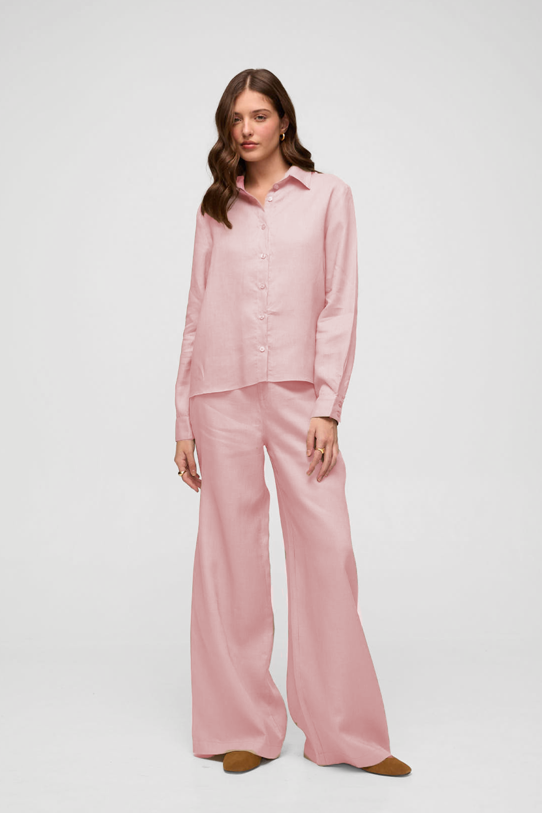 Camisa em linho - Rosa