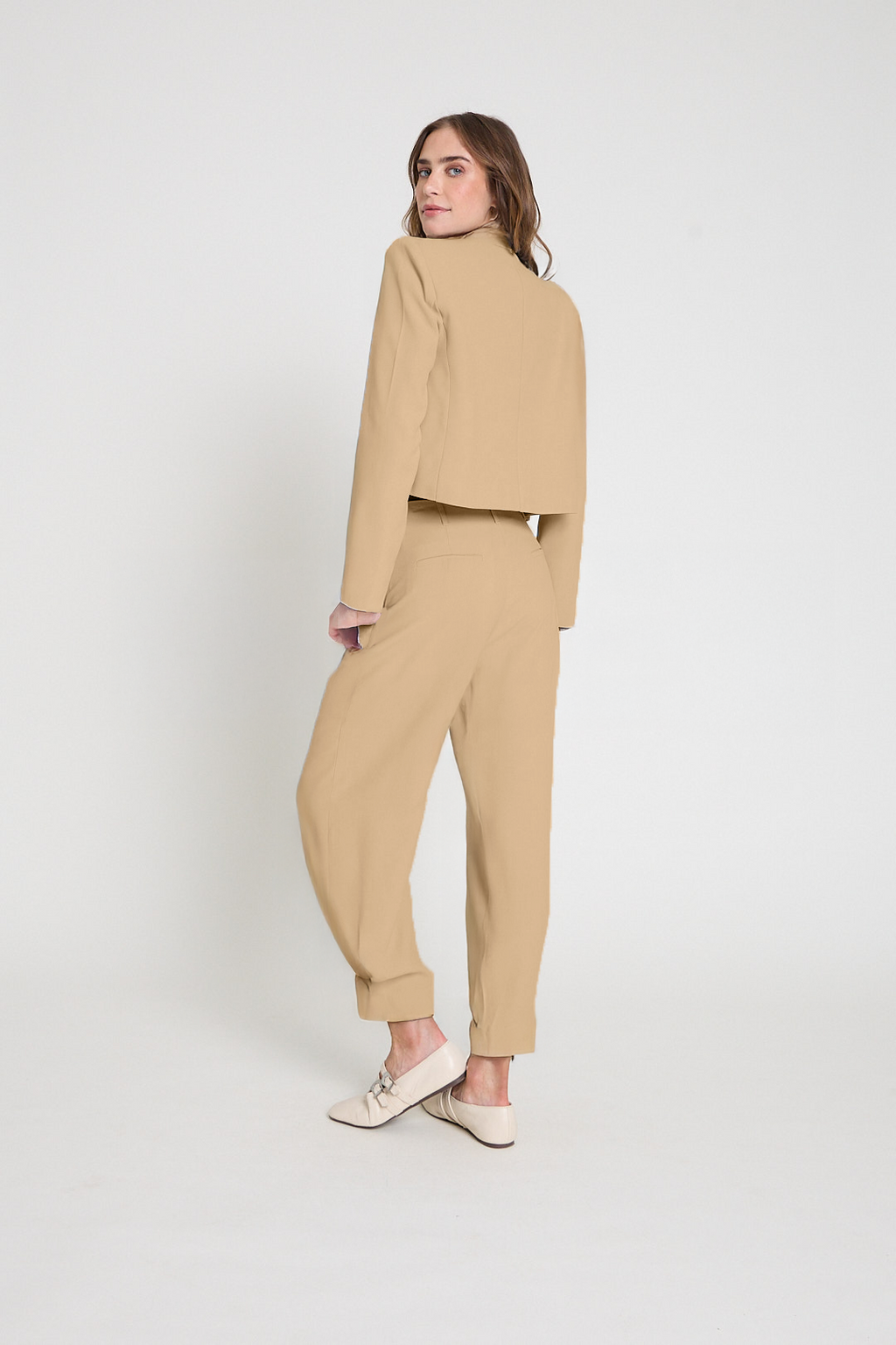 Blazer em crepe - Camelo