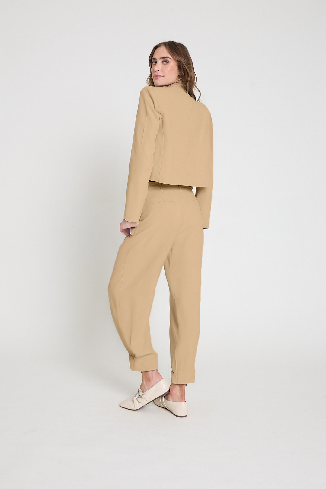 Blazer em crepe - Camelo